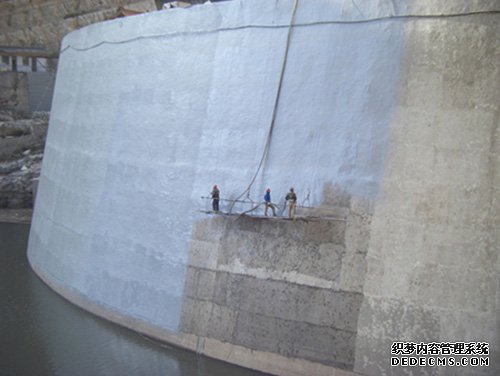 水壩噴涂聚脲防水防腐施工